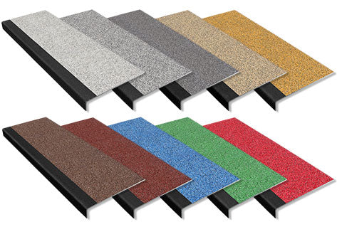 Durable Anti Slip GRP Stair Treads with Black Nosing for Enhanced Safety and Grip