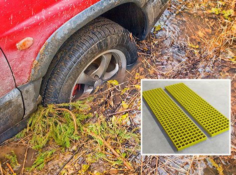 Lightweight GRP Fiberglass Sand Ladders - Durable Traction Boards for 4x4 Recovery in Snow, Mud, and Sand