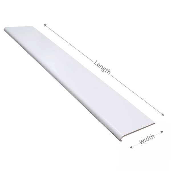 Bullnose Capping for Internal Cill - 1.25m Long uPVC Window Board Plastic Cover