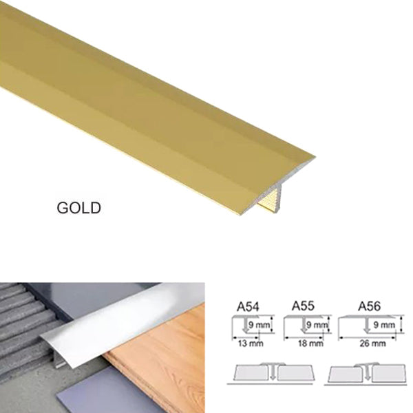 Anodised Aluminium 13mm Door Threshold T Bar Strip for Tile Connections