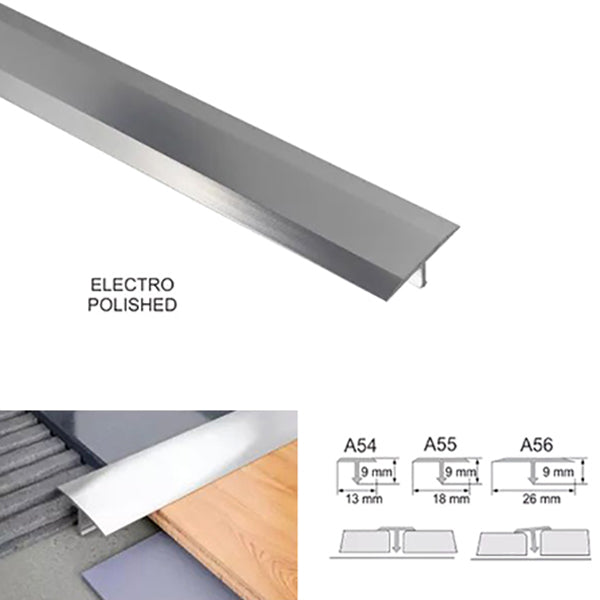 Anodised Aluminium 13mm Door Threshold T Bar Strip for Tile Connections