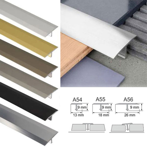 Anodised Aluminium 13mm Door Threshold T Bar Strip for Tile Connections