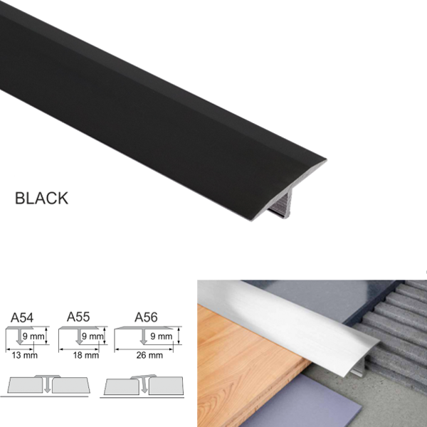 18mm T Bar Transition Trim in Anodised Aluminum for Tiles