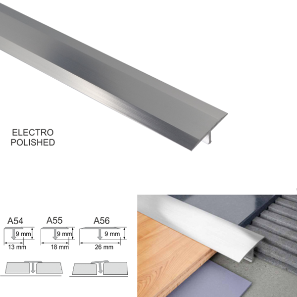 18mm T Bar Transition Trim in Anodised Aluminum for Tiles