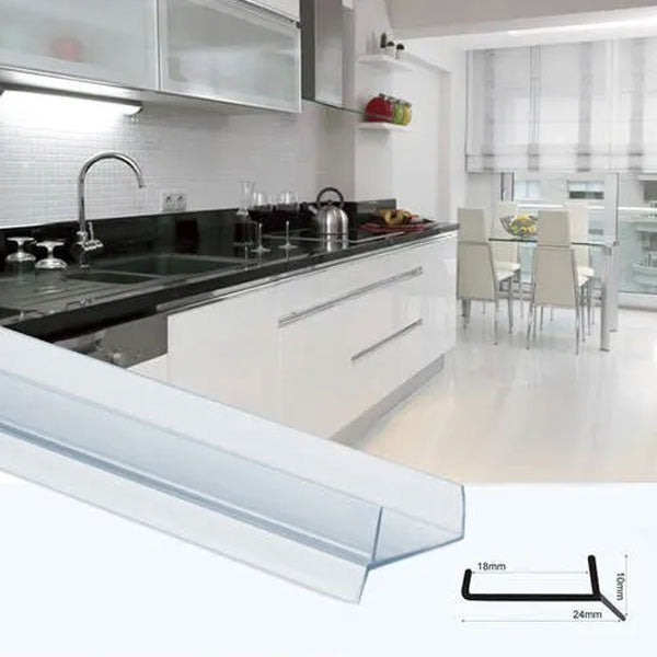 1 Metre MDF Kickboard Panel with PVC Sealing Strip - 18 x 7.3mm