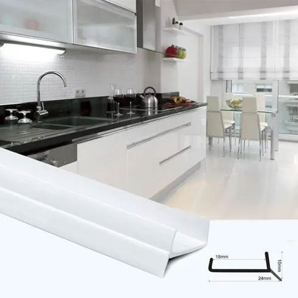 1 Metre MDF Kickboard Panel with PVC Sealing Strip - 18 x 7.3mm