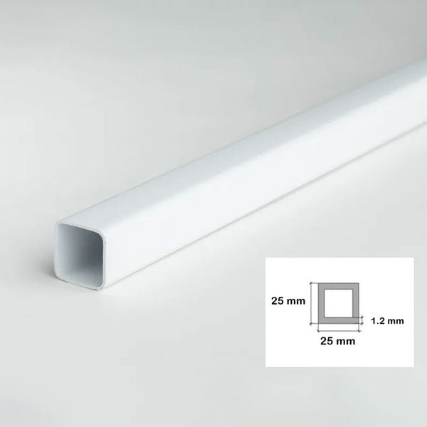 1 Metre PVC Square Tubes - Plastic Box Section
