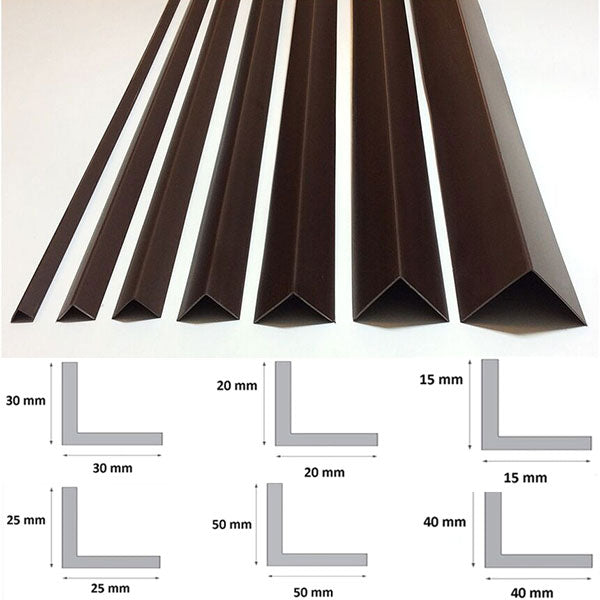 Brown 1m Plastic PVC 90 Degree Angle Corner Trim