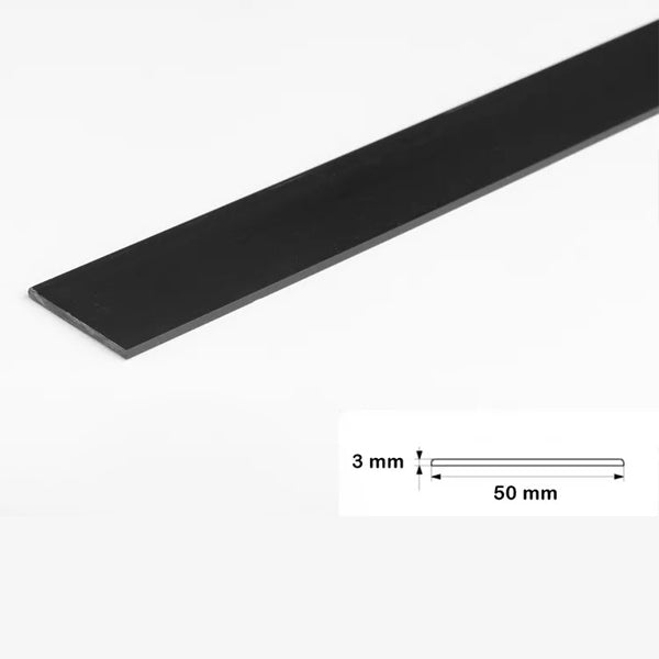 1 Metre Sturdy Black PVC Flat Bar Trim for Architrave Cover