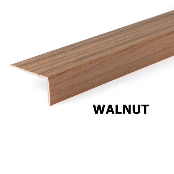 1m Plastic PVC Corner Trim with Unequal Wood Effect at 90 Degrees