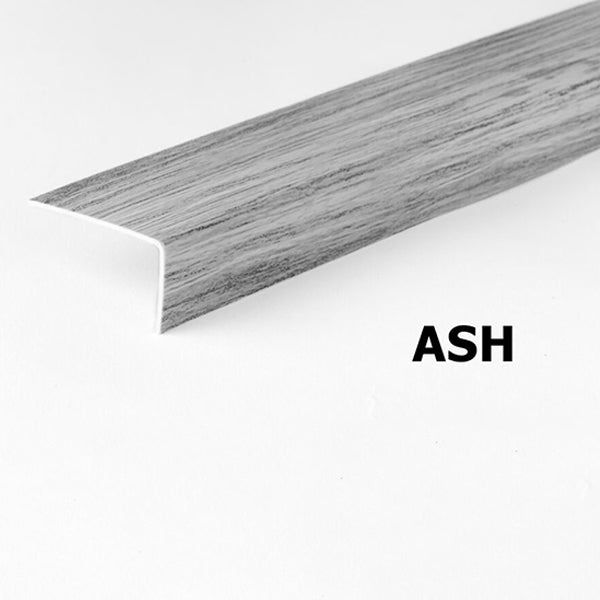 1m Plastic PVC Corner Trim with Unequal Wood Effect at 90 Degrees