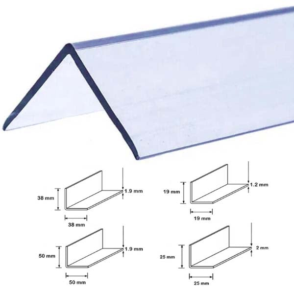 2.44m Transparent PVC Plastic Wall Corner Moulding for 90 Degree Angles