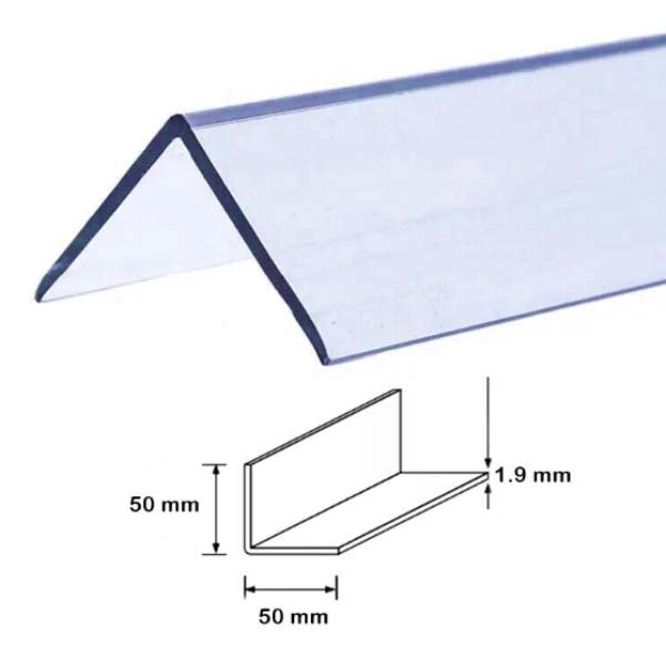 2.44m Transparent PVC Plastic Wall Corner Moulding for 90 Degree Angles