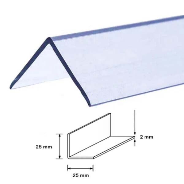 2.44m Transparent PVC Plastic Wall Corner Moulding for 90 Degree Angles