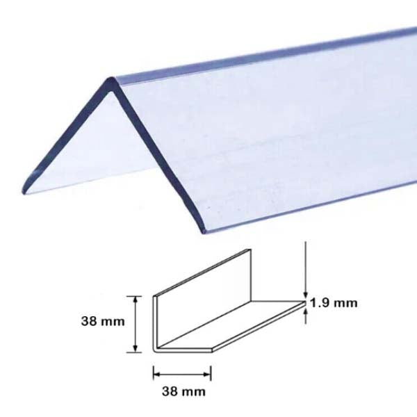 2.44m Transparent PVC Plastic Wall Corner Moulding for 90 Degree Angles