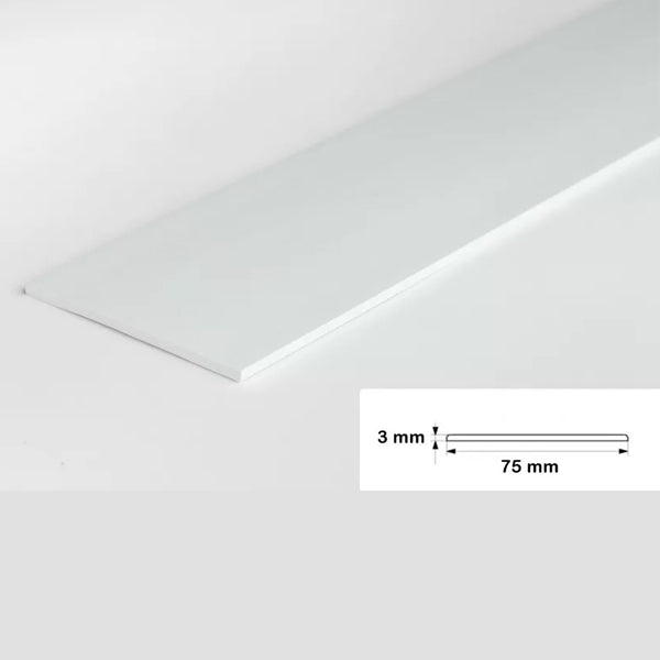 2.5 Metre PVC Flat Bar Trim for Architrave and Cover