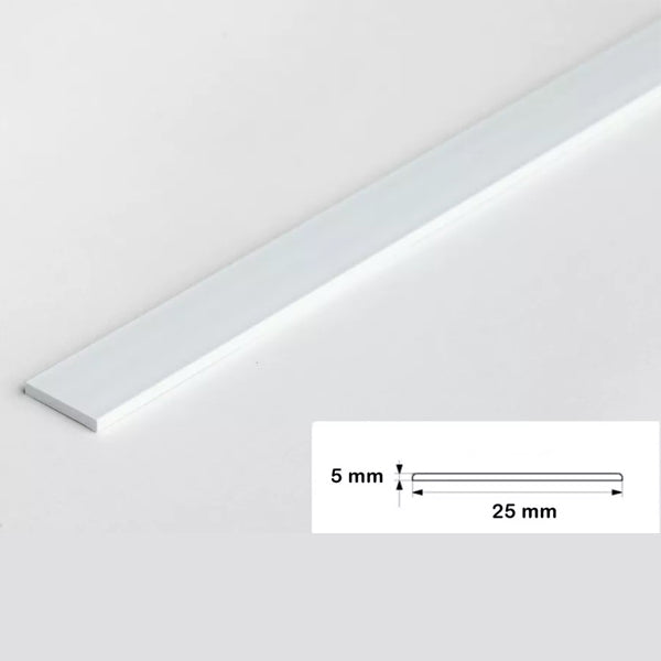 2.5 Metre PVC Flat Bar Trim for Architrave and Cover