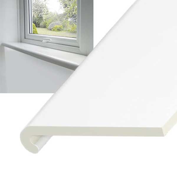 2.5m Long uPVC Internal Bullnose Capping for Window Cill Cover