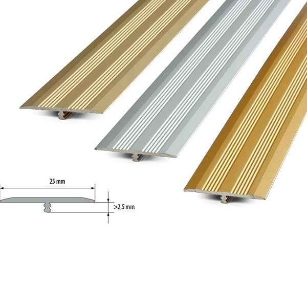 25mm Door Threshold T-Profile Trim for Aluminium LVT Flooring