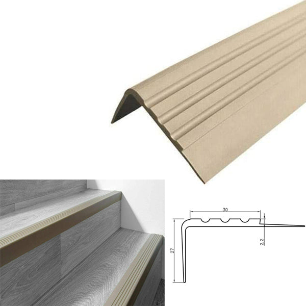 Bullnose Stair Nosing Rubber Angle Step Edge with Anti Slip Features 27 x 30mm