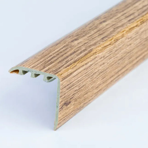 30 x 30mm UPVC Stair Nosing Trim with Wood Effect Finish