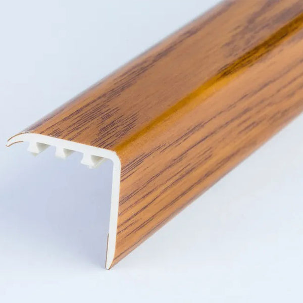 30 x 30mm UPVC Stair Nosing Trim with Wood Effect Finish