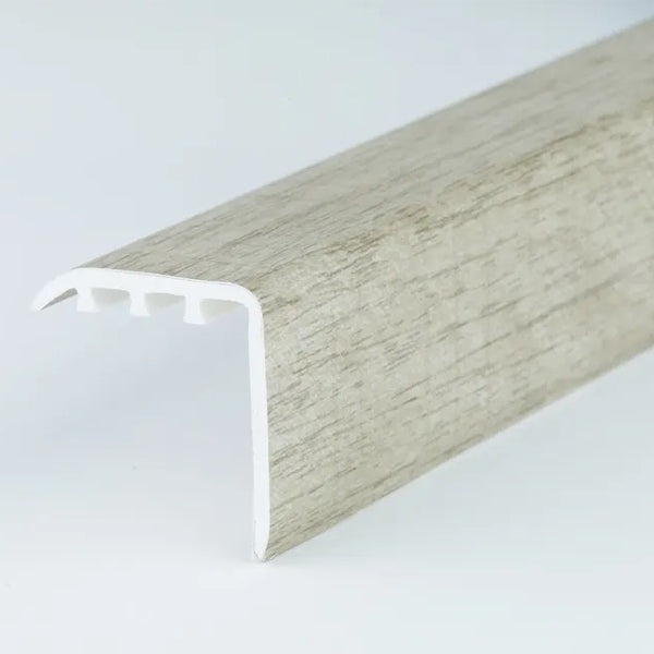 30 x 30mm UPVC Stair Nosing Trim with Wood Effect Finish