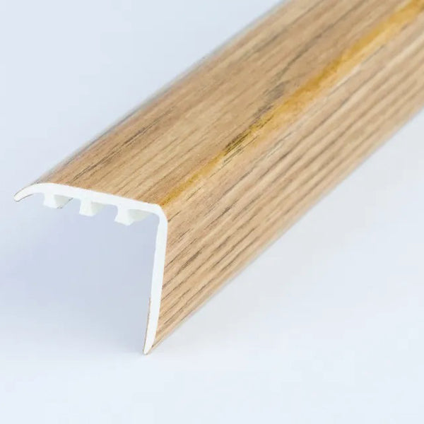 30 x 30mm UPVC Stair Nosing Trim with Wood Effect Finish