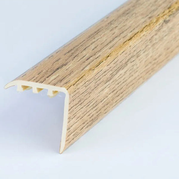 30 x 30mm UPVC Stair Nosing Trim with Wood Effect Finish