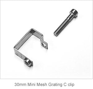 C Clips for Grating - Durable 316 Stainless Steel, Pack of 10, Open & Mini Mesh Panels, Secure Fastening