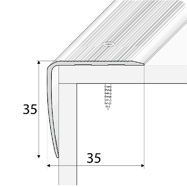 35 x 35mm Aluminum Stair Nosing for Slip Resistant Edge Protection