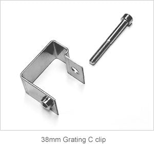 C Clips for Grating - Durable 316 Stainless Steel, Pack of 10, Open & Mini Mesh Panels, Secure Fastening