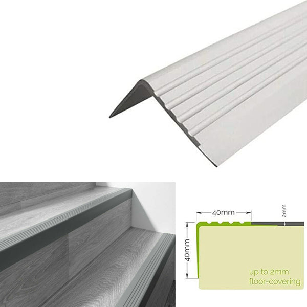 Bullnose Stair Nosing Non Slip Rubber Angle Edge for Steps 40 x 40mm