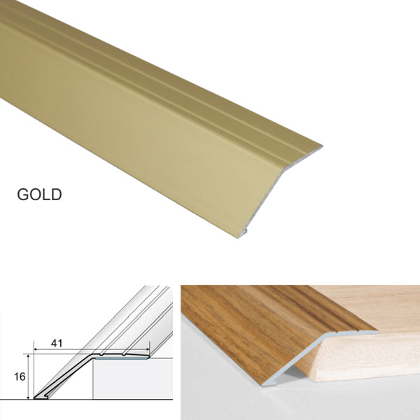 41mm Anodised Aluminium Door Threshold Ramp Profile with Screwfix