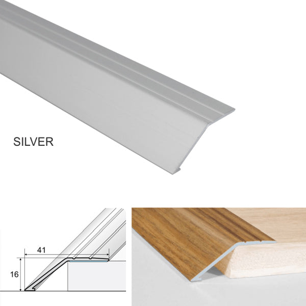 41mm Anodised Aluminium Door Threshold Ramp Profile with Screwfix