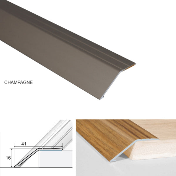 41mm Anodised Aluminium Door Threshold Ramp Profile with Screwfix