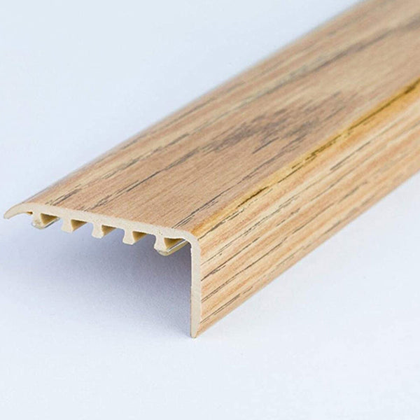 45 x 22mm Wood Effect UPVC Stair Edge Trim Nosing for Wooden and Laminate Stairs