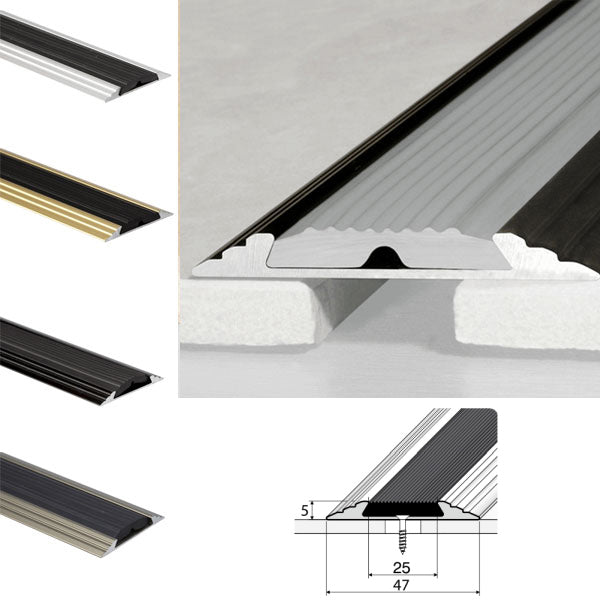 Anodised 50mm Aluminum Flat Non Slip Door Threshold