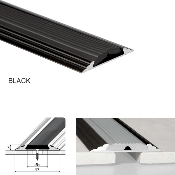 Anodised 50mm Aluminum Flat Non Slip Door Threshold