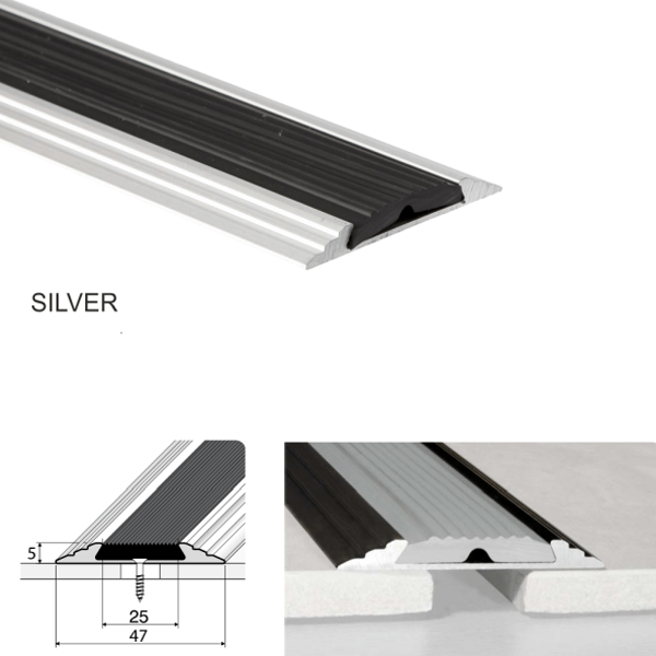 Anodised 50mm Aluminum Flat Non Slip Door Threshold