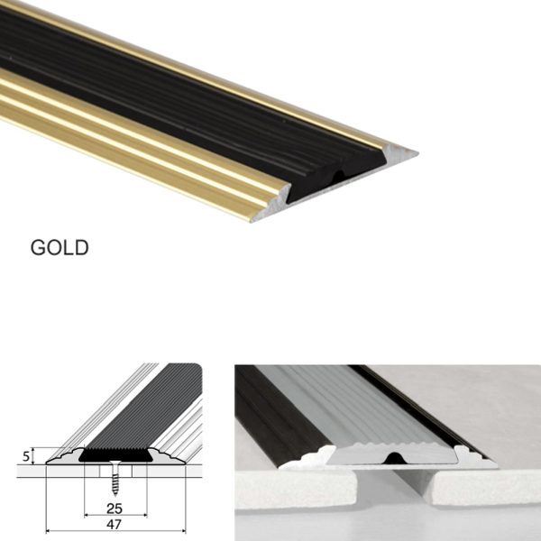 Anodised 50mm Aluminum Flat Non Slip Door Threshold