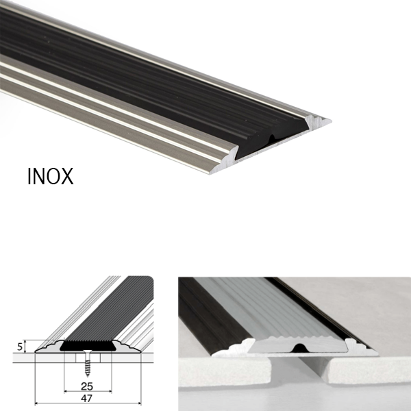 Anodised 50mm Aluminum Flat Non Slip Door Threshold