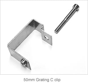 C Clips for Grating - Durable 316 Stainless Steel, Pack of 10, Open & Mini Mesh Panels, Secure Fastening