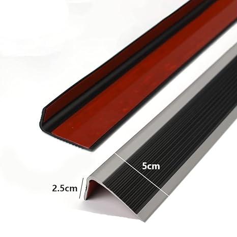 50x25mm Self Adhesive Black Bullnose Non Slip Stair Edging - Durable PVC for Enhanced Safety