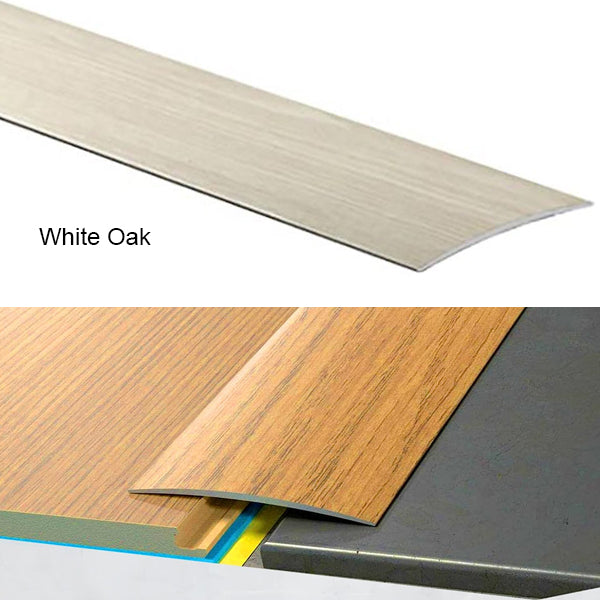 Self Adhesive Aluminium Transition Strip 80mm Wood Effect Door Threshold