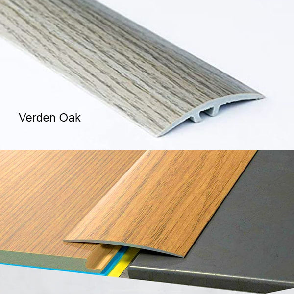 Self Adhesive Aluminium Transition Strip 80mm Wood Effect Door Threshold