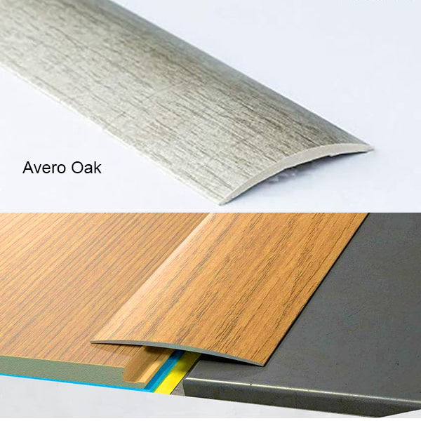 Self Adhesive Aluminium Transition Strip 80mm Wood Effect Door Threshold