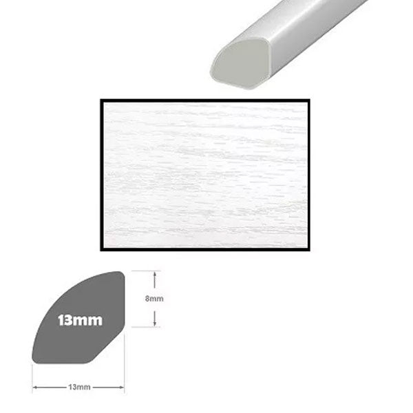 95cm UPVC Finishing Trim - Quadrant Plastic Beading for Windows and Tiles