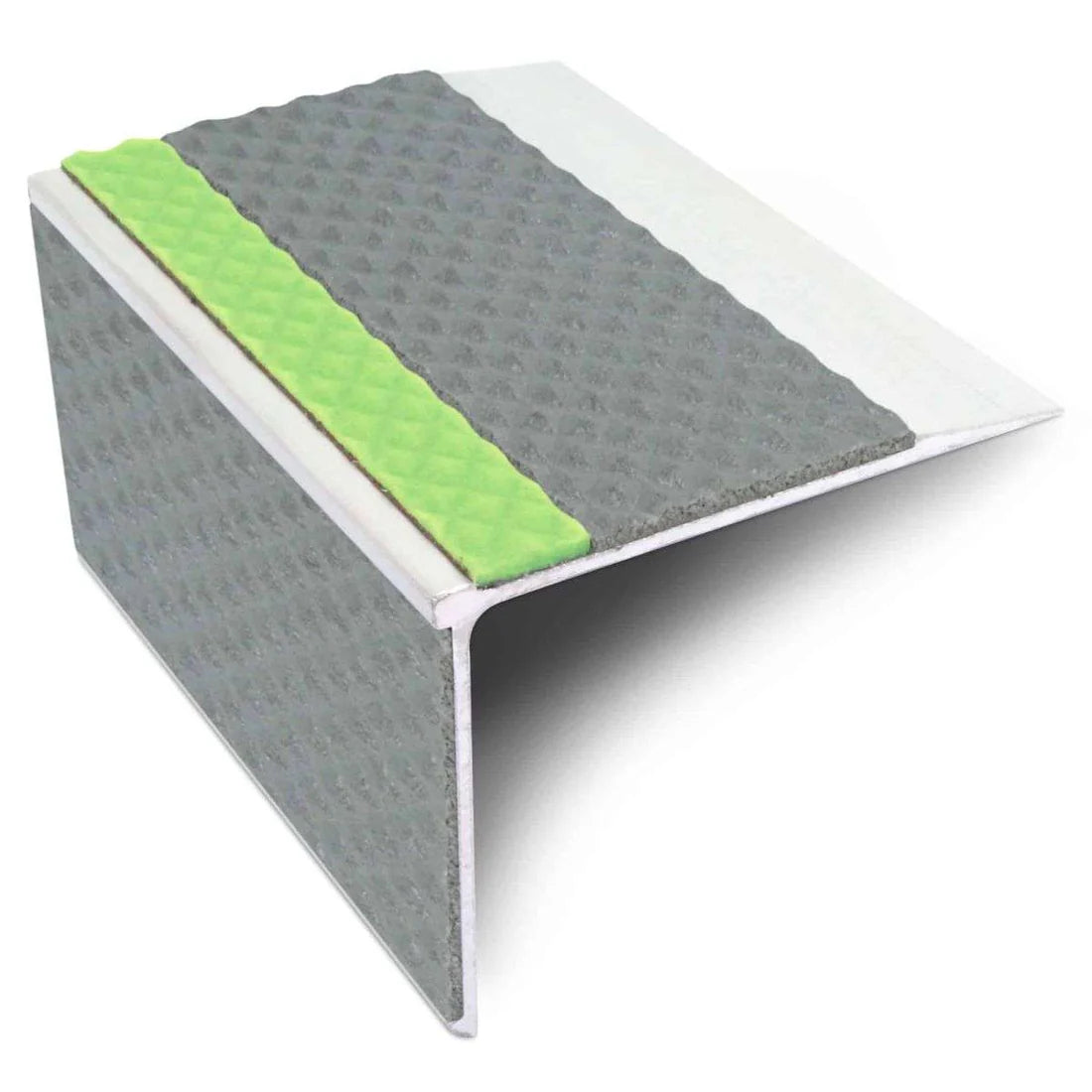 75 x 58mm Aluminium Stair Nosing – Straight Design, Non Slip PVC Insert, DDA Certified