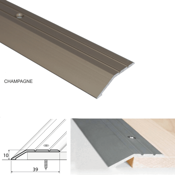 40mm Aluminum Ramp and Trim for Door and Carpet Thresholds